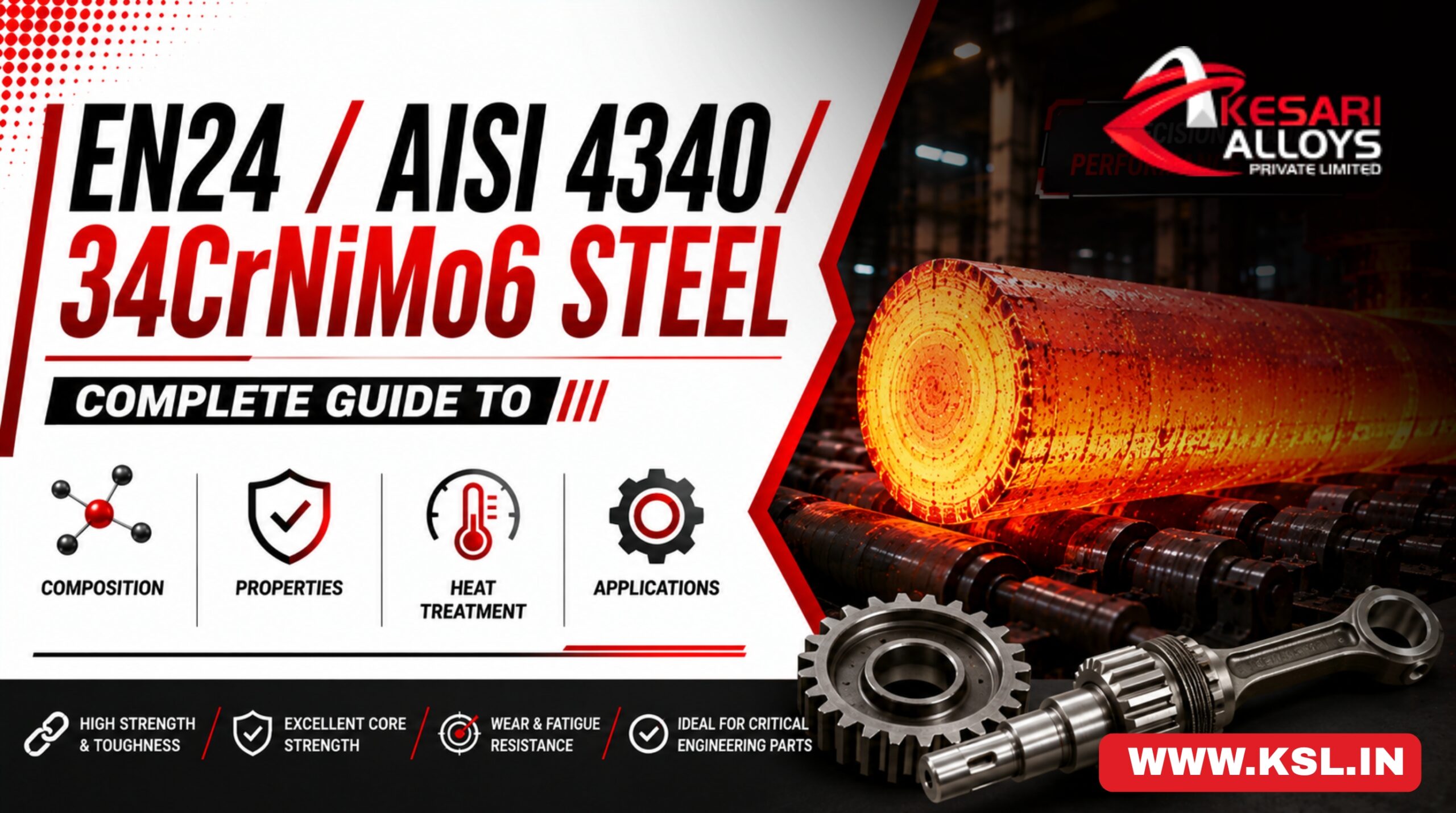EN24 / AISI 4340 / 34CrNiMo6 Steel | Kesari Alloy | Best Alloy steel supplier